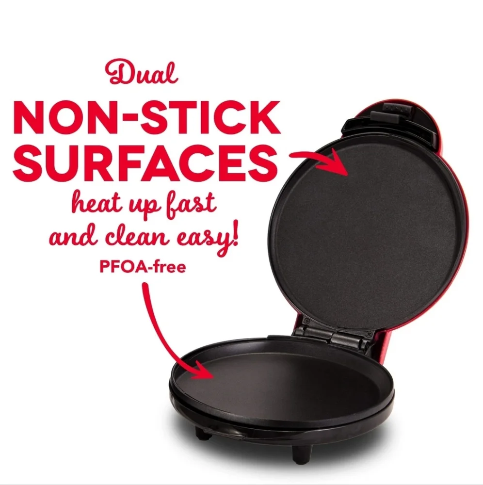 NIB DASH Express Electric Round Griddle Quesadillas,Pancakes Eggs, Bacon Burgers
